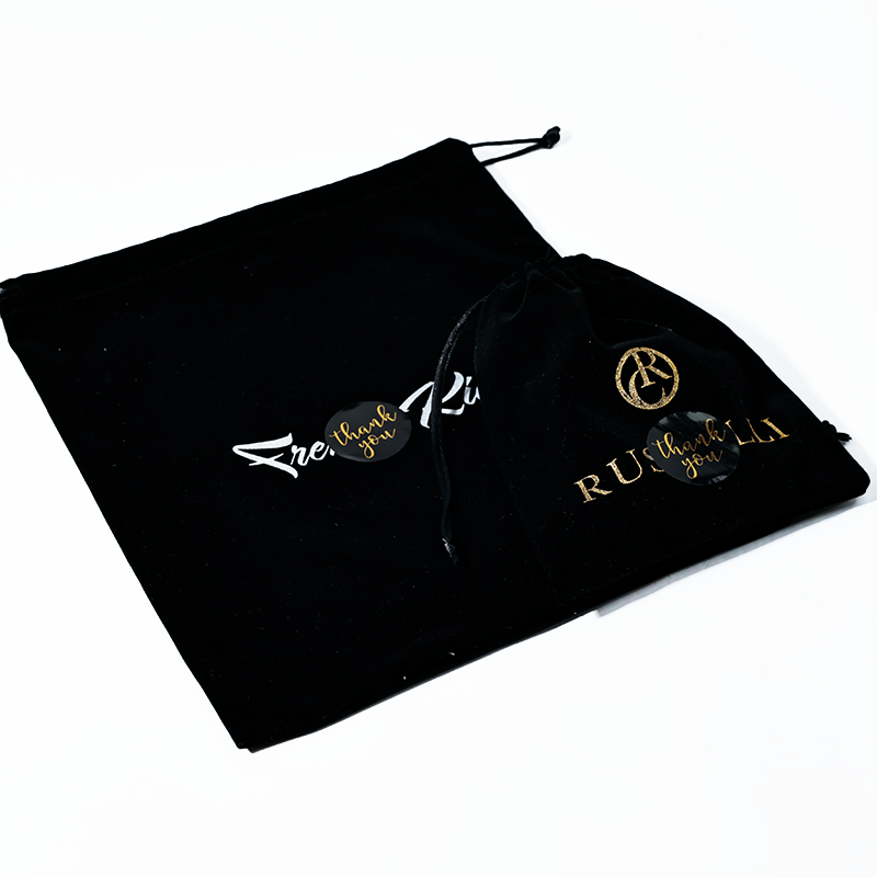 Black Multi-Size Fleece Drawstring Bag