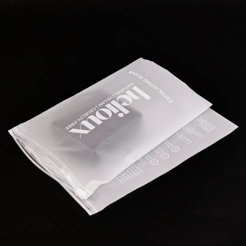 Small size transparent frosted long zipper bag