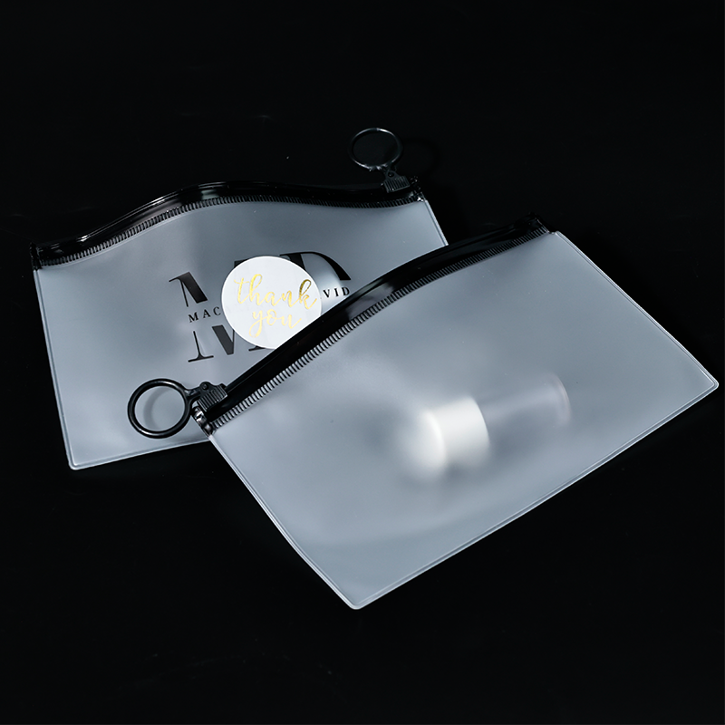 Transparent frosted long zipper bag