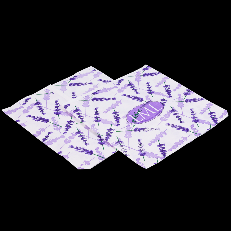 White kraft paper full lavender flat paper bag