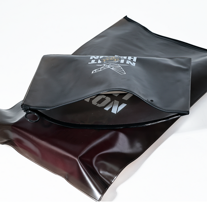 Black PVC frosted zipper bag in various sizes