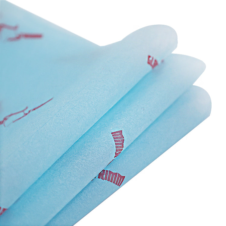 Blue wrapping paper pattern pink print