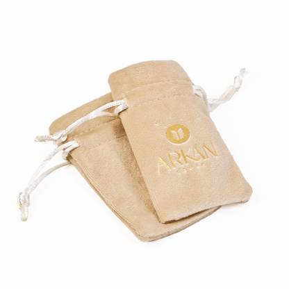 Small size gold foil velvet drawstring bag