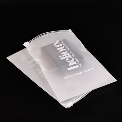 Small size transparent frosted long zipper bag