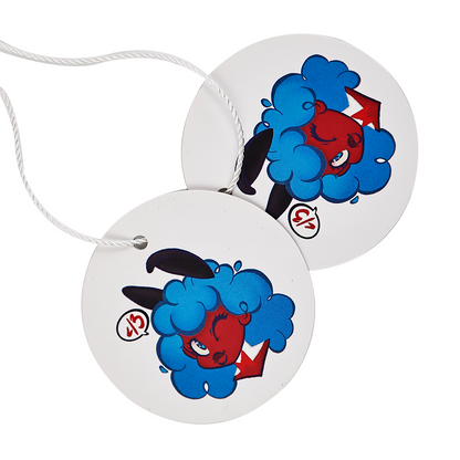 Round multi-pattern hangtag