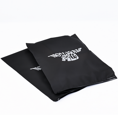 Black semi-transparent frosted zipper bag