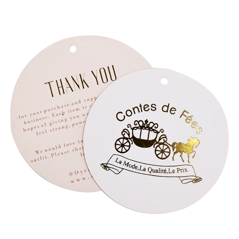 Round pattern gold stamping hangtag