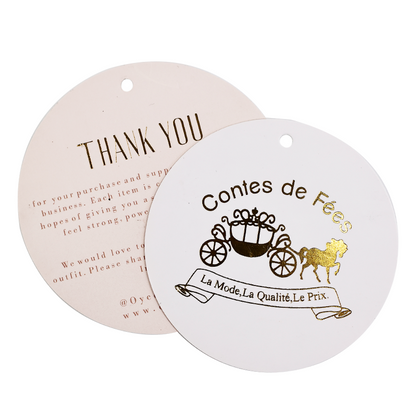 Round pattern gold stamping hangtag