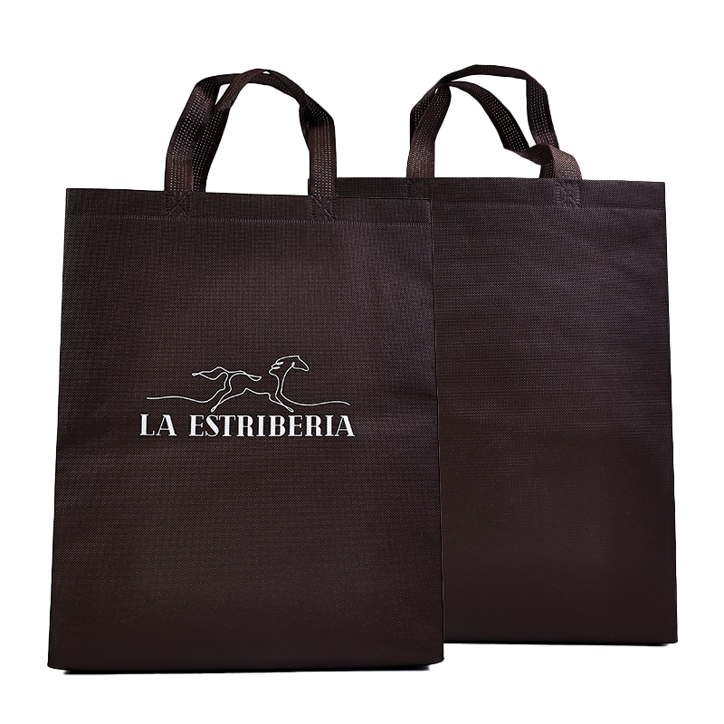 Brown long non-woven tote bag