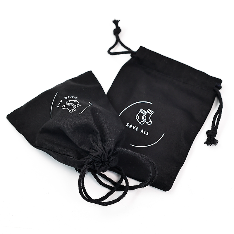 Small size black drawstring bag