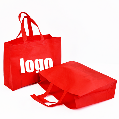 Red non-printed non-woven tote bag