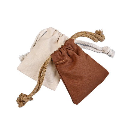 Brown drawstring cotton bag
