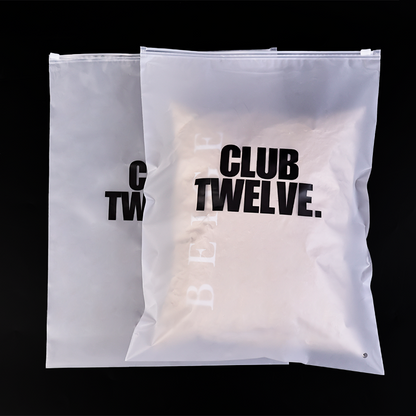 CLUB White frosted zipper bag