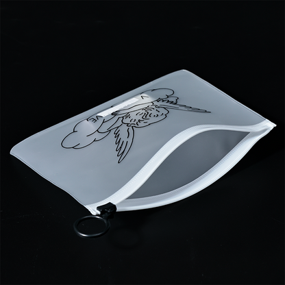 Transparent frosted zipper bag