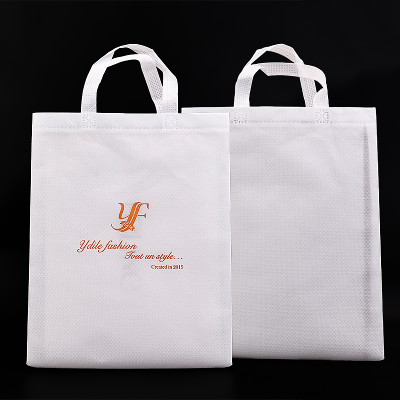 White long non-woven tote bag