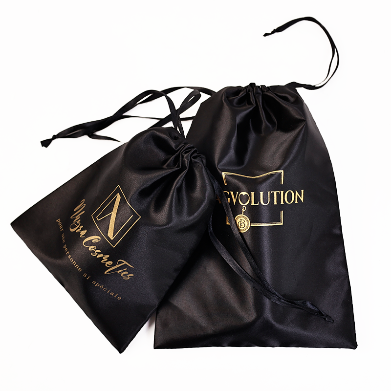 Various size pattern hot stamping gold twill drawstring bag