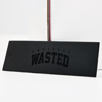 Black long UV printed hangtag