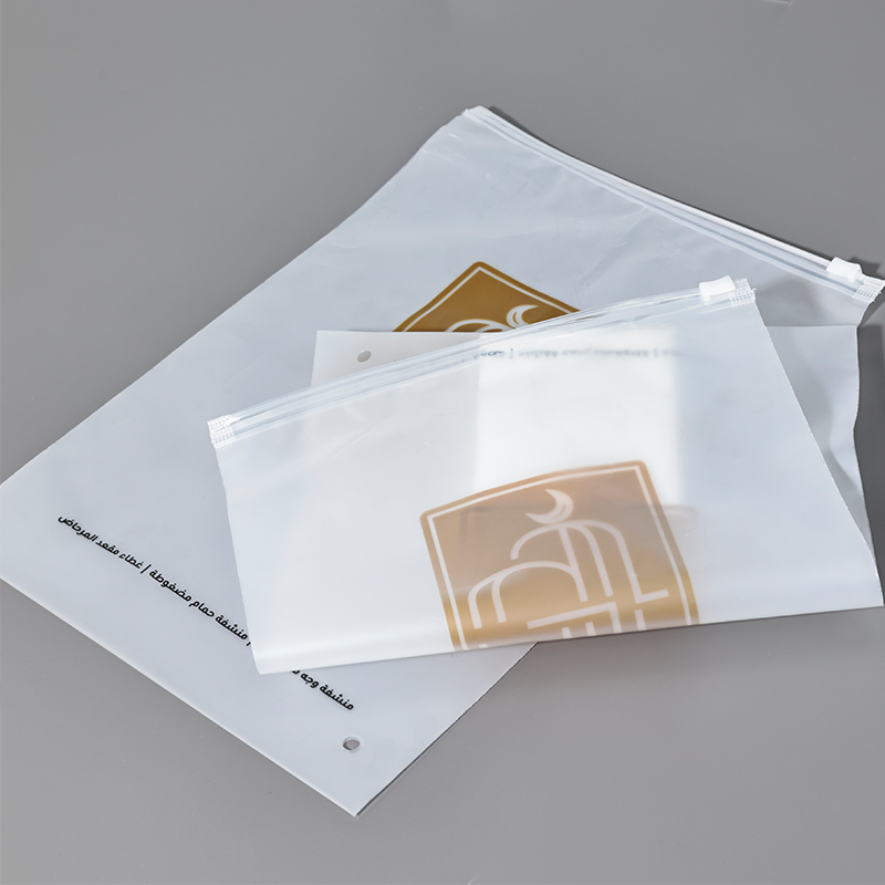 Transparent frosted zipper bag