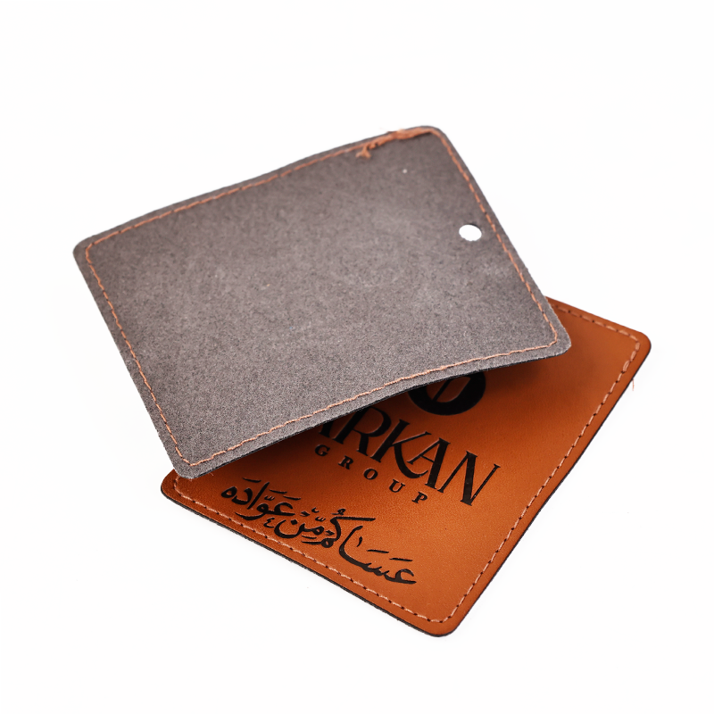 Brown embossed imitation leather hangtag