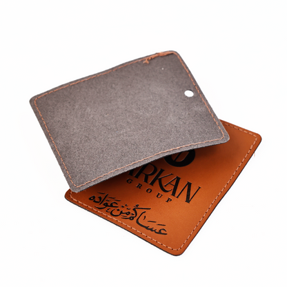Brown embossed imitation leather hangtag