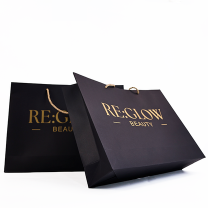 Black gold foil kraft paper tote bag