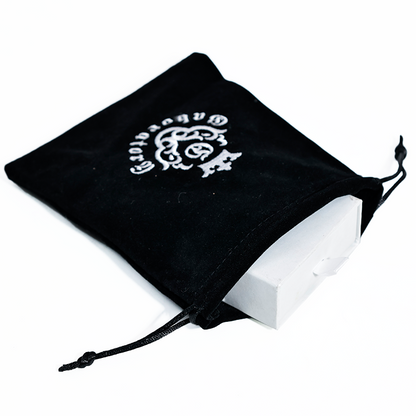 Small size black flannel drawstring bag