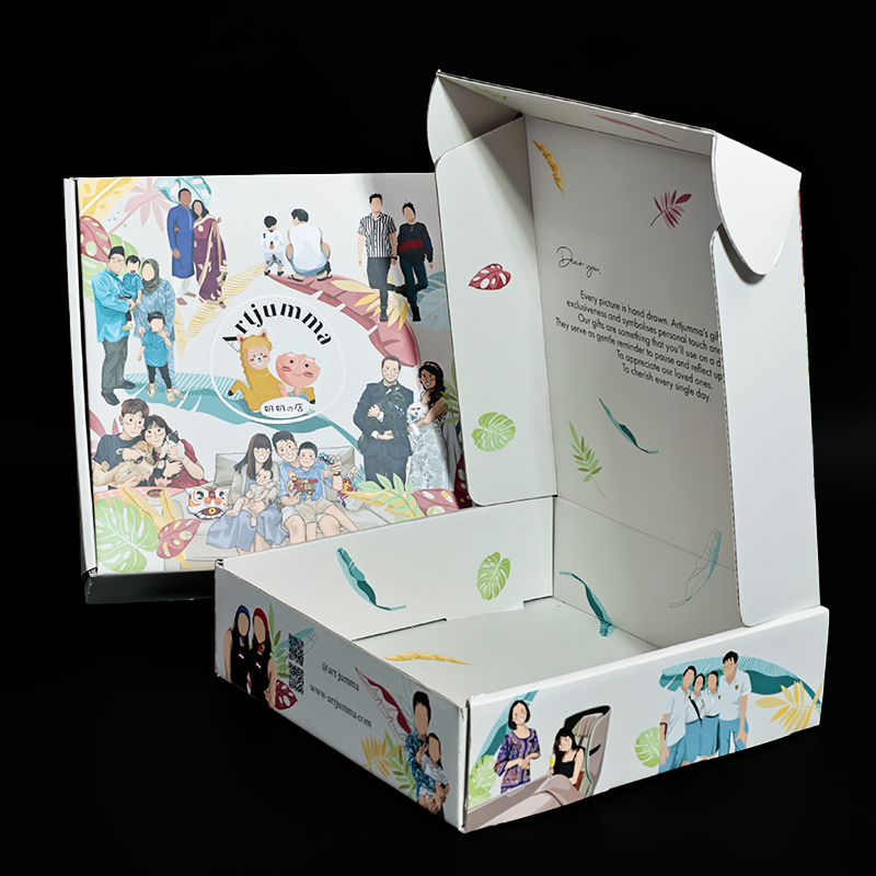 Full pattern printed corrugated airplane box
