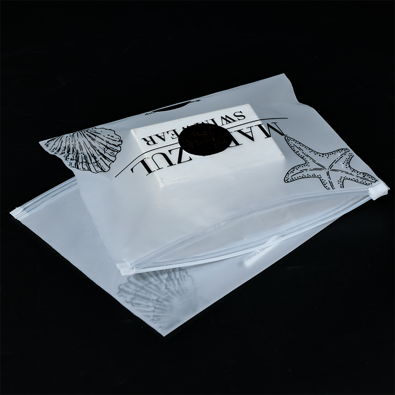 Transparent frosted ziplock bag
