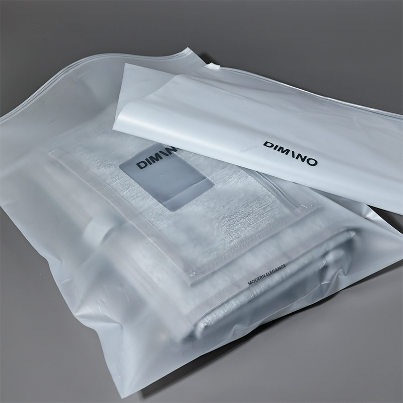 Transparent frosted plastic ziplock bag