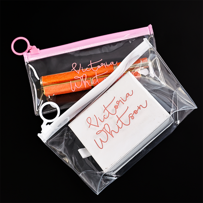 Various styles of PVC zipper bags