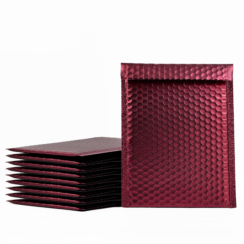 Wine red self-adhesive aluminized bubble courier bag