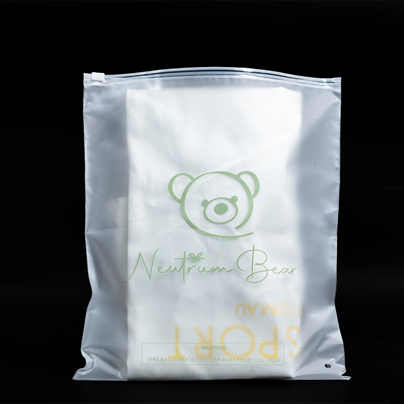 Transparent frosted zipper bag