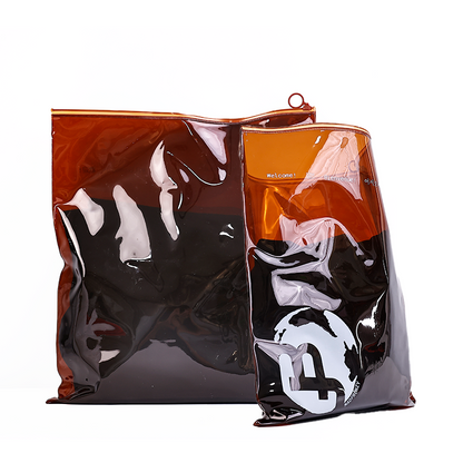 Brown Large Size PVC Zipper Bag
