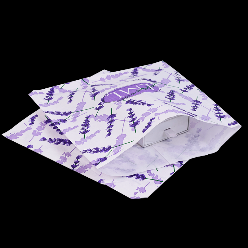 White kraft paper full lavender flat paper bag