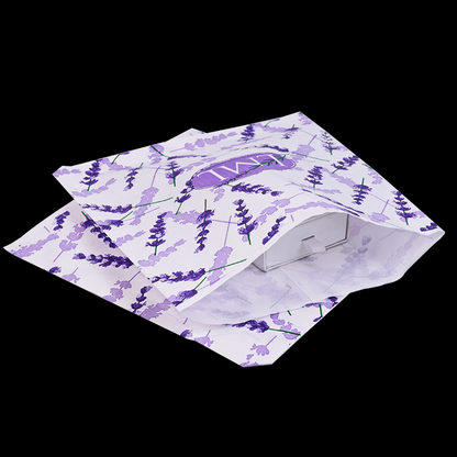 White kraft paper full lavender flat paper bag