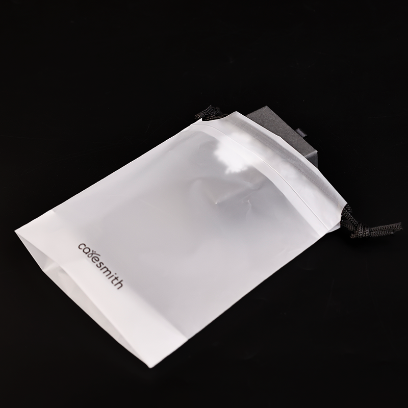 Transparent frosted bottom drawstring bag