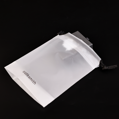 Transparent frosted bottom drawstring bag