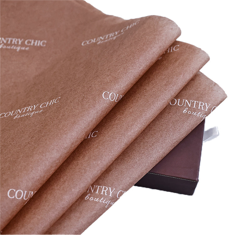 Chocolate wrapping paper with white pattern printing