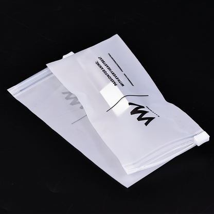 White frosted long zipper bag