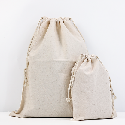 Same style multi-size linen drawstring bag