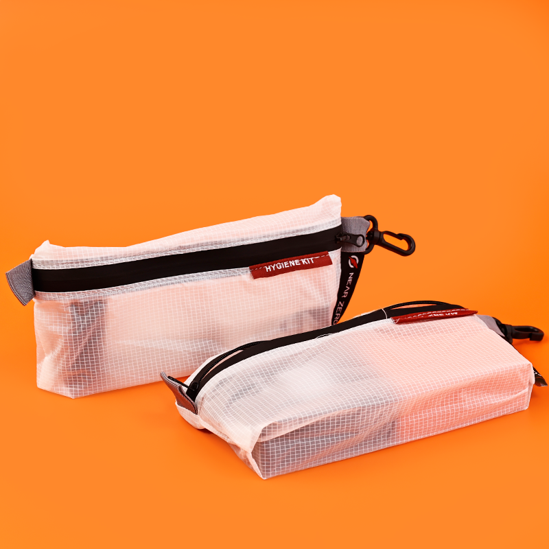 Transparent frosted plaid stationery zipper bag