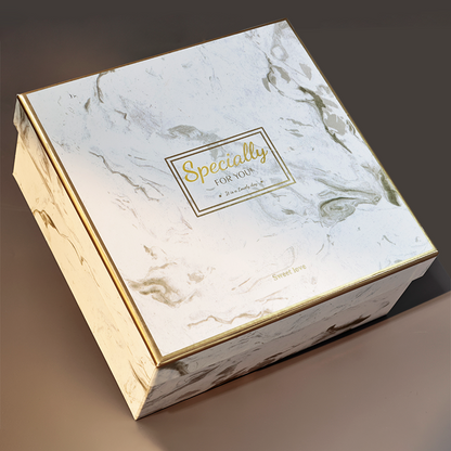 Square marble pattern gold-stamped gift box