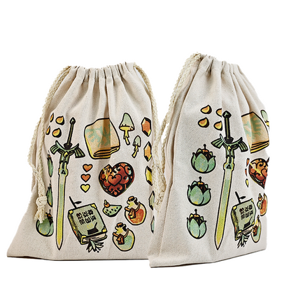 Double rope linen drawstring bag