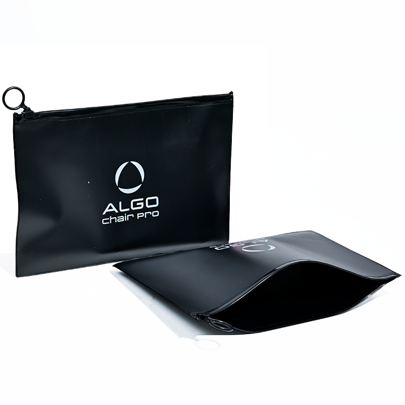Black PVC frosted zipper bag