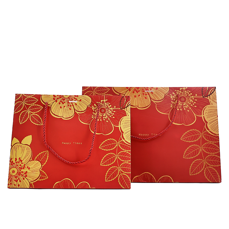 Red and white cardboard bag same style multi-size set