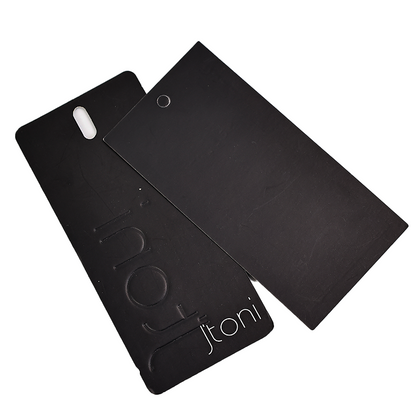 Hot stamping and embossing hangtag