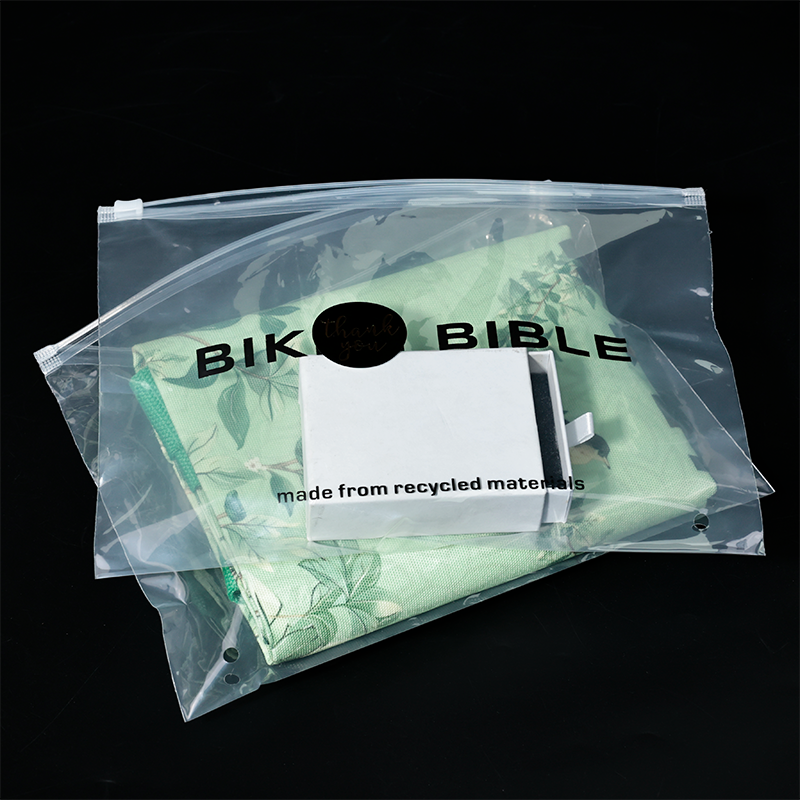Transparent plastic ziplock bag