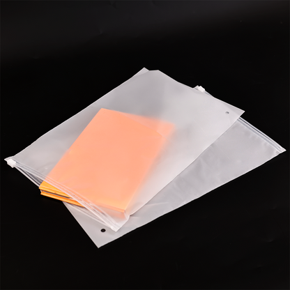 Transparent frosted long zipper bag