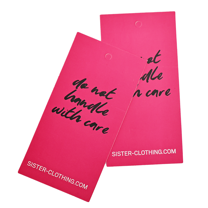 Pink double-sided pattern printing tag