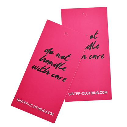 Pink double-sided pattern printing tag